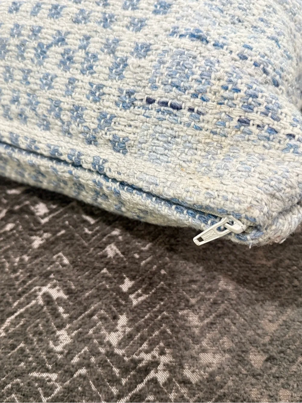Unused Arhaus indoor/outdoor Pillow —blue and gray